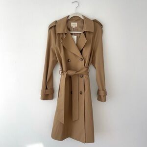 Sezane Scott Camel Trench Coat | Size US 6, EU 38 | Tan